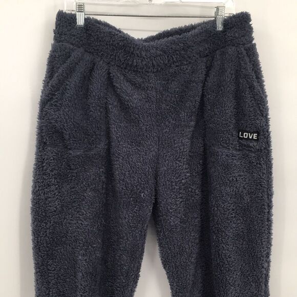 Derek Heart Juniors' Love Charm Sherpa Jogger Pants Grey Gray XL New w/o Tags - Picture 2 of 8